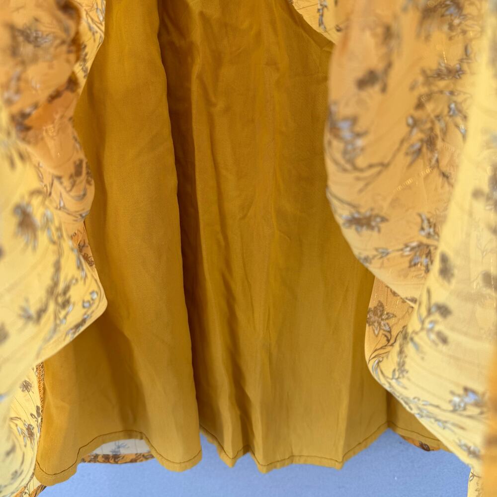 Lulus Halter Sundress Women's M Yellow Gold Metallic Mini Dress Adjustable NWT - Picture 5 of 10